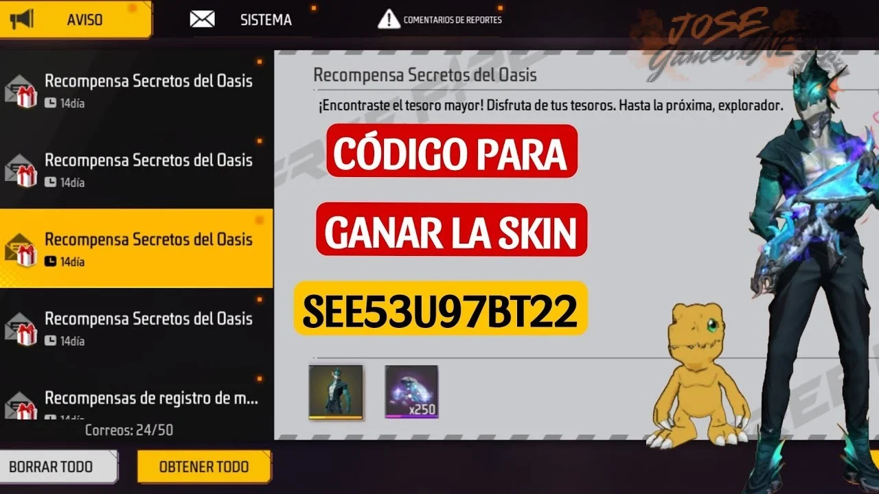 Canje de códigos de recompensa oficiales por skins de cupón