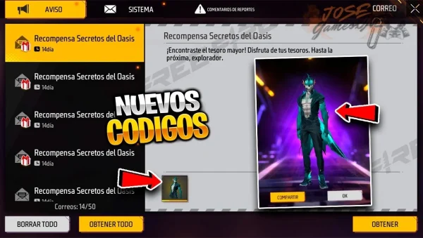 Códigos FF de actualizaciones recientes