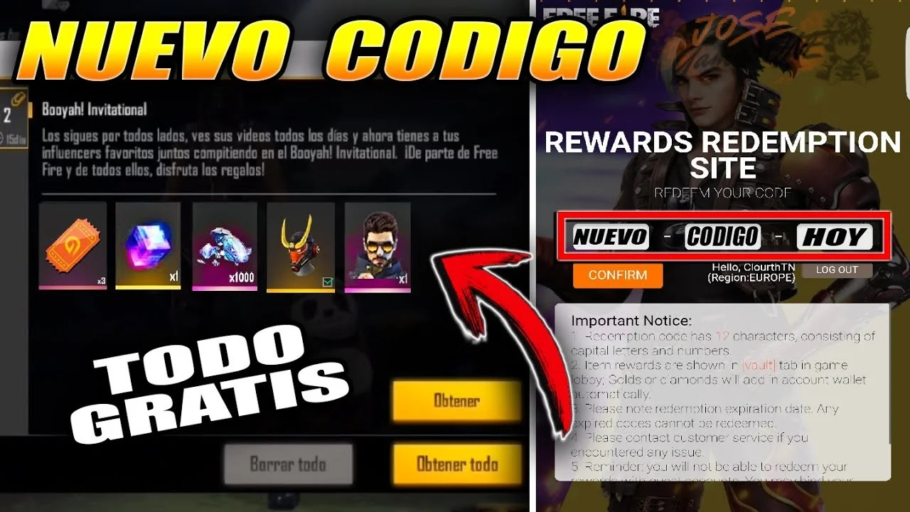 Códigos FF de armas legendarias