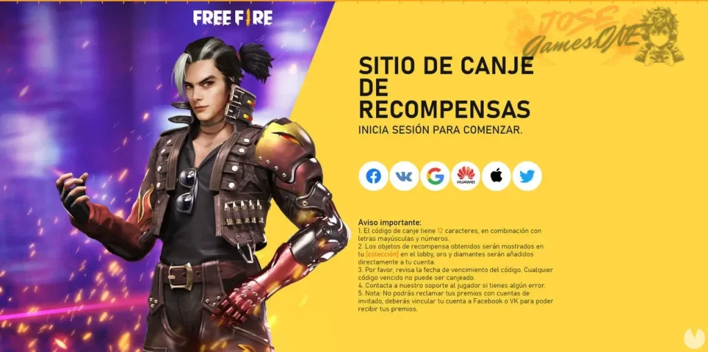 Códigos FF para personajes gratis
