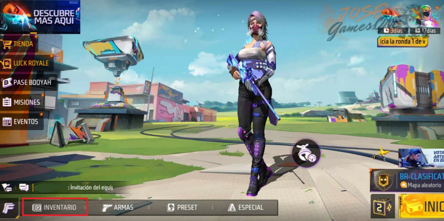 Cómo combinar skins de personaje y arma en Free Fire