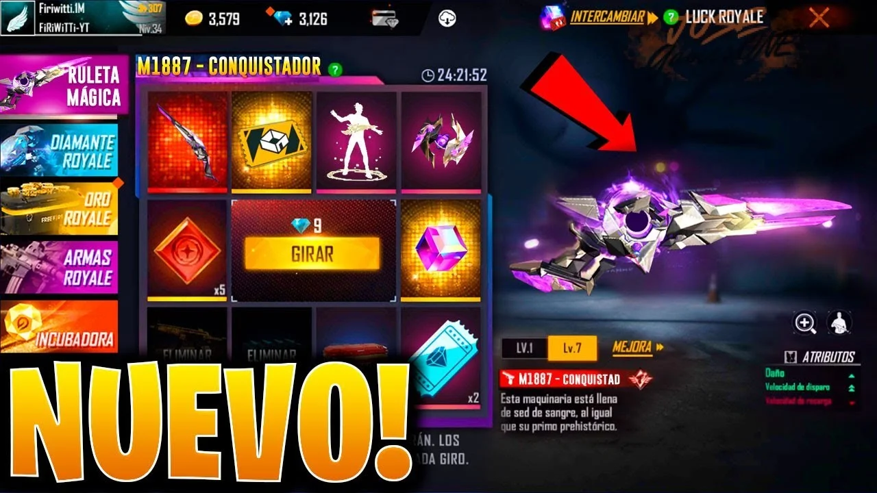Cómo conseguir evolutivas en ruletas Free Fire