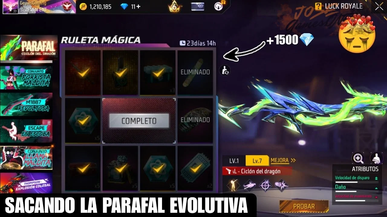¿Cómo conseguir la Parafal - Ciclón de Dragón a través de la Ruleta Mágica?