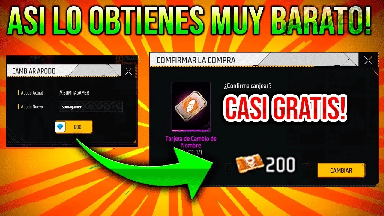 Cómo obtener nombres gratis en Free Fire