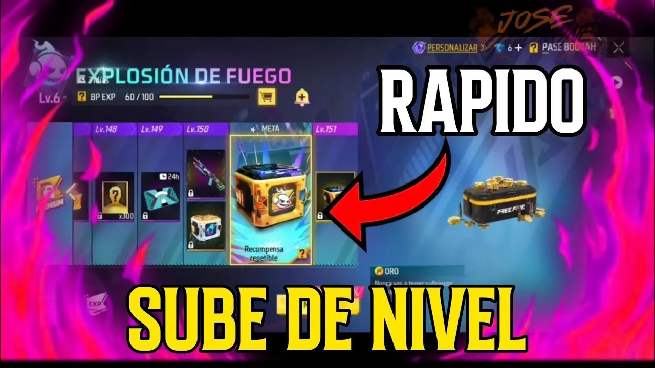 Cómo subir de nivel rápido en el Pase Booyah