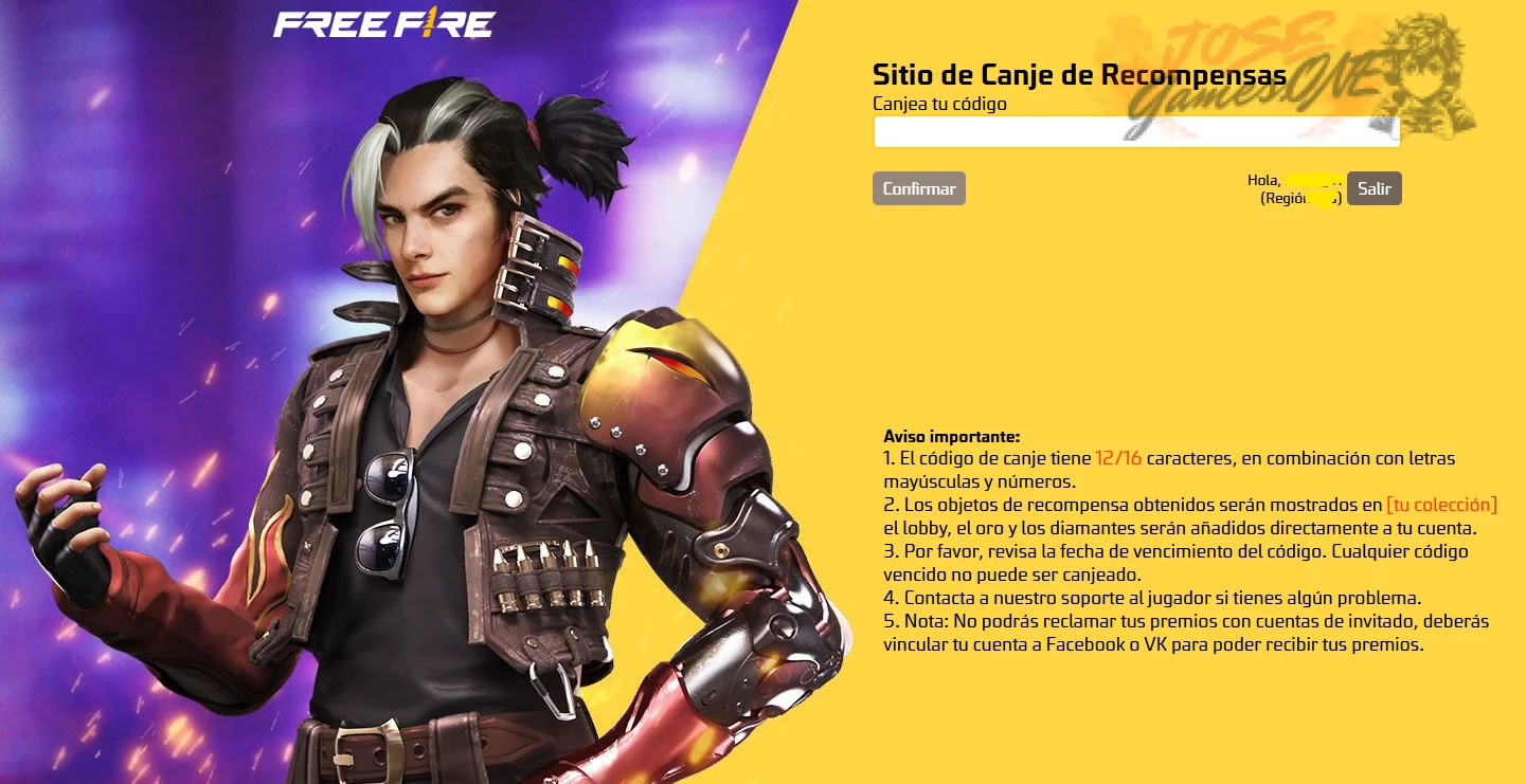 Cómo usar códigos FF en Free Fire