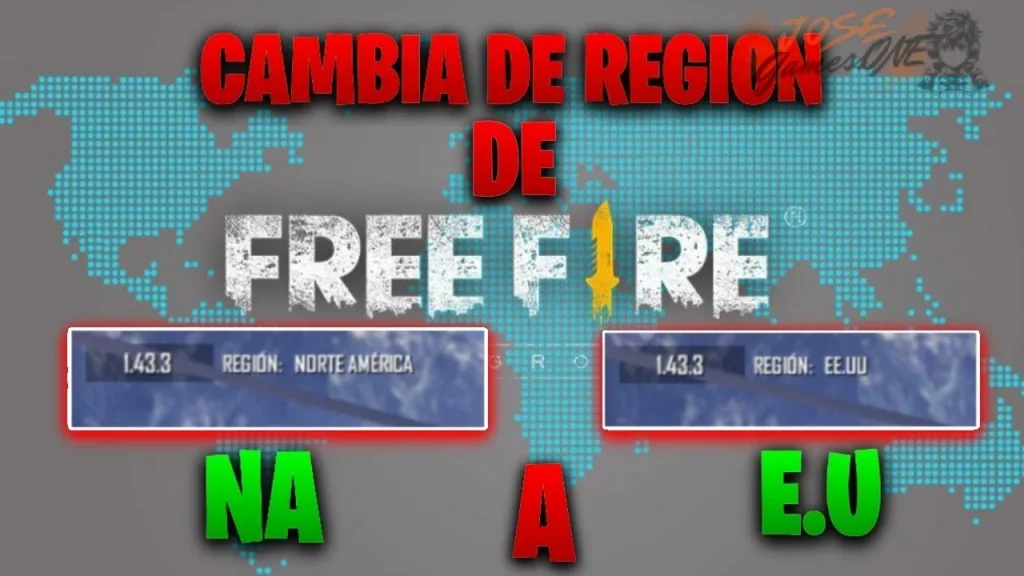 En Free Fire, Estados Unidos está en la región de Norteamérica