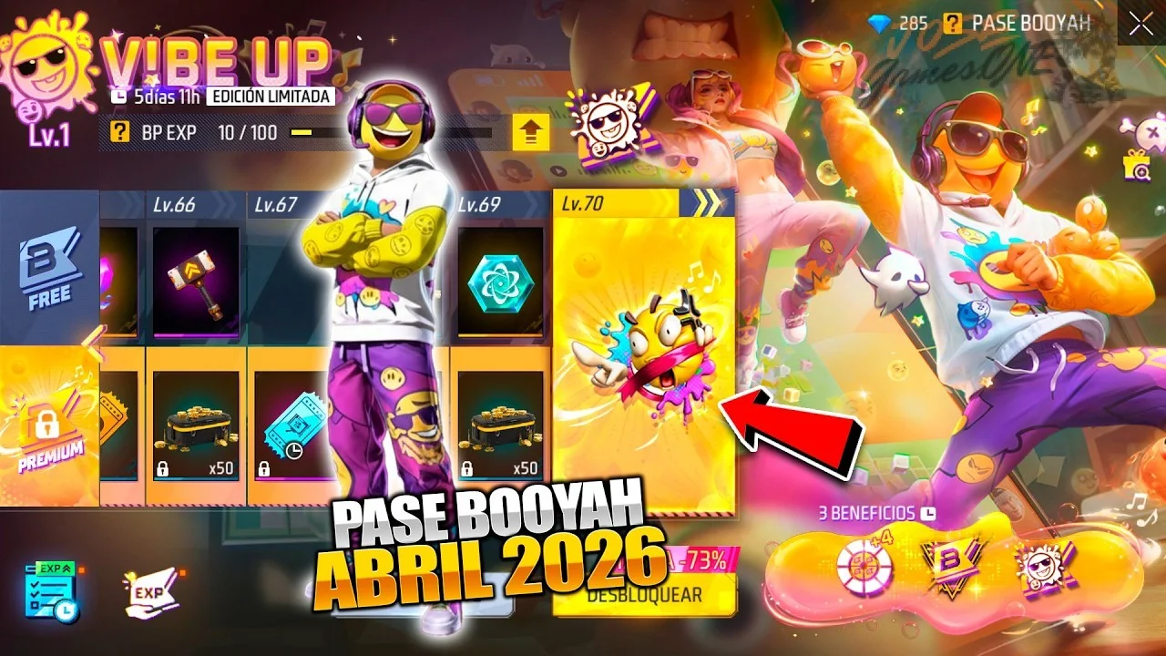 Estructura de niveles y cómo desbloquear cada recompensa del Pase Booyah