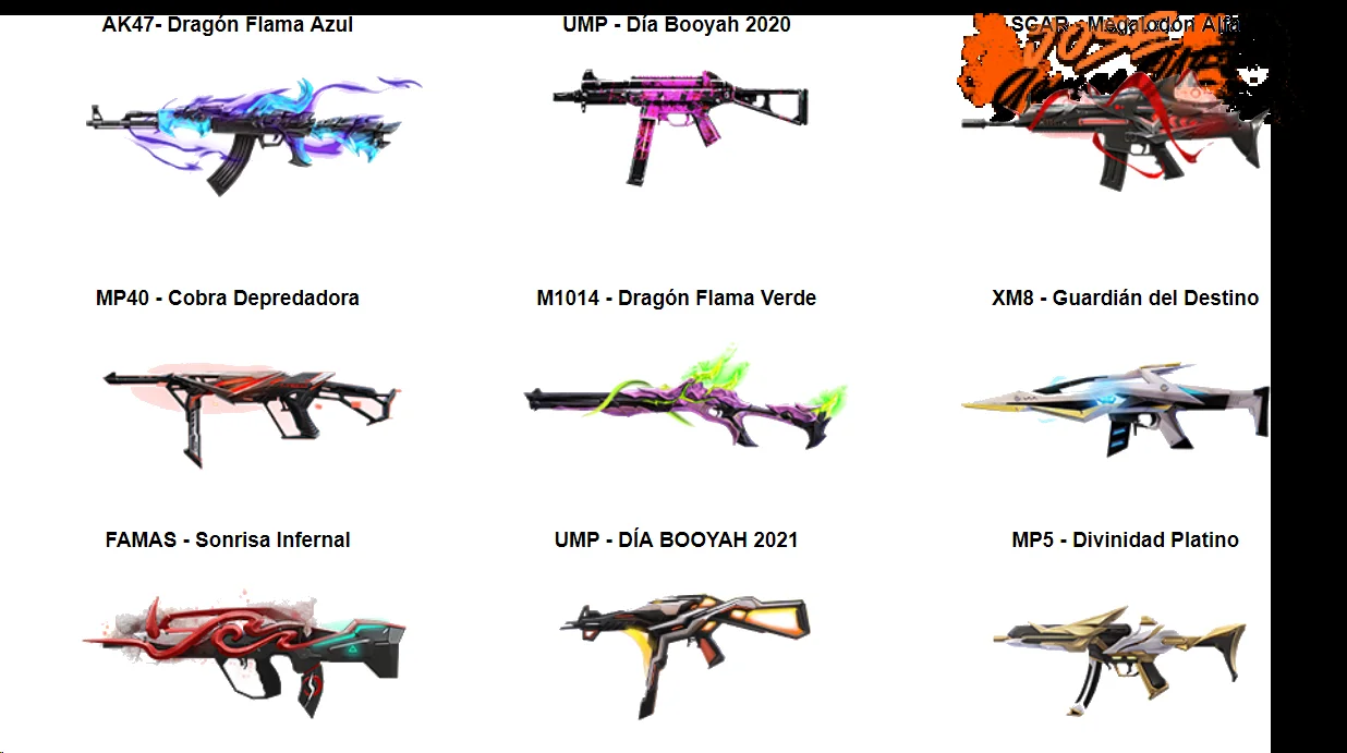 Evolutivas de Free Fire lista completa