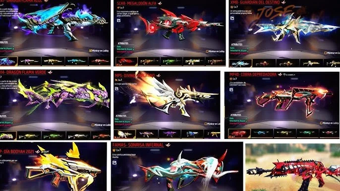 Las 12 armas evolutivas confirmadas hasta la fecha en Free Fire
