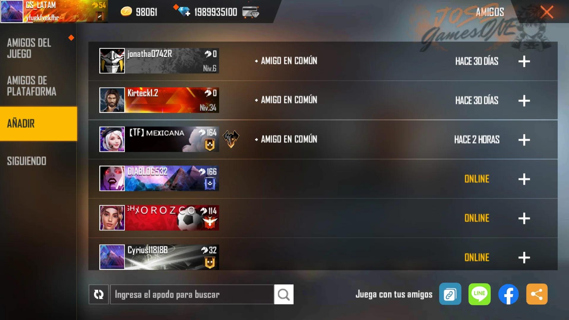 Localizar tu ID único de Free Fire en el perfil