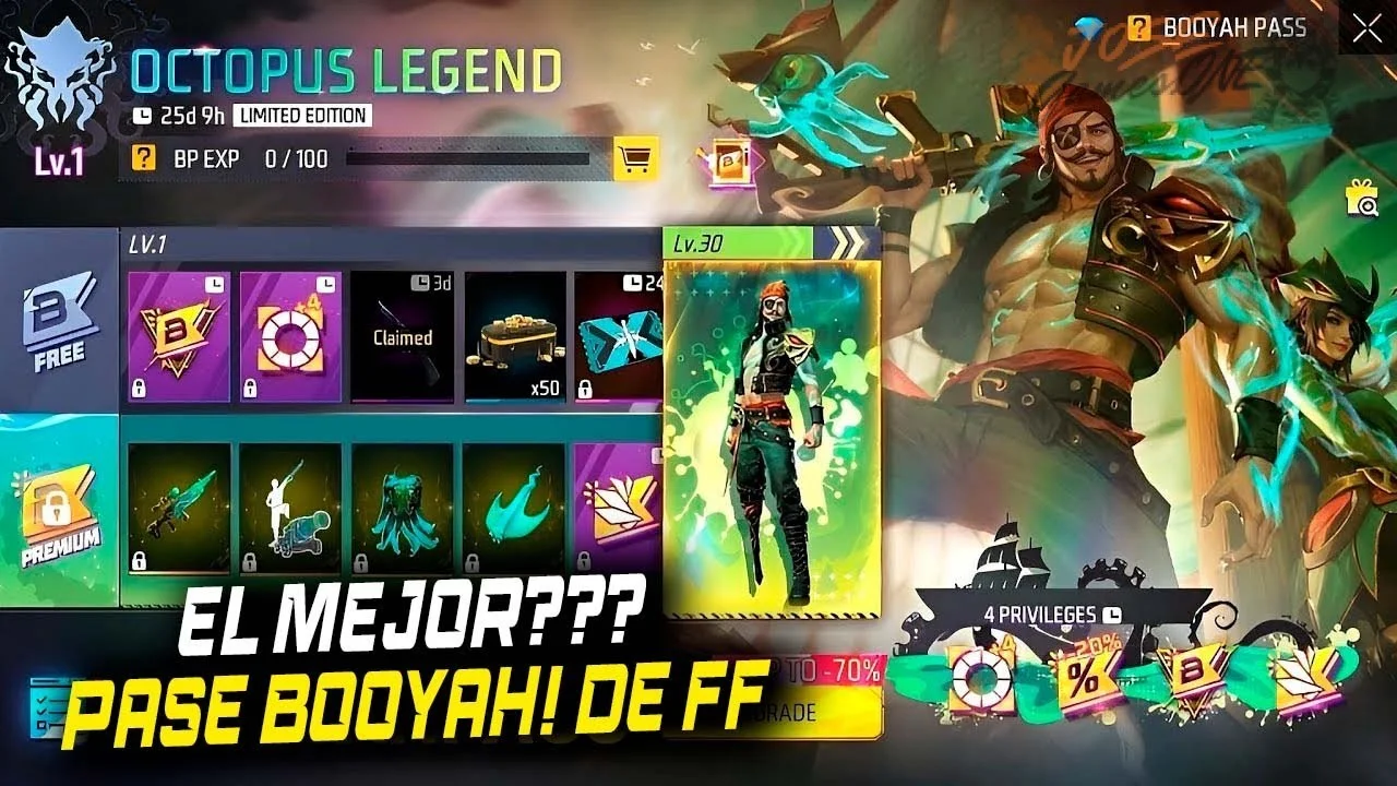 Mecánicas actualizadas del Pase Booyah: duración y niveles en 2026