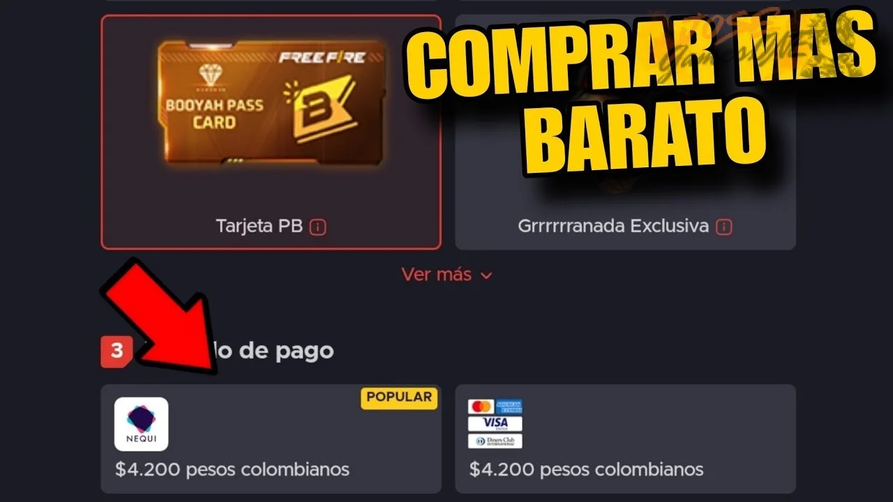 Métodos de pago y ahorro al comprar el Pase Booyah en COP