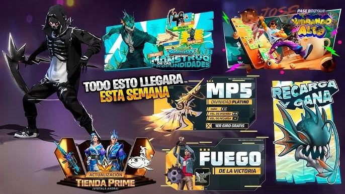 Notificaciones en el juego y anuncios en redes sociales de Garena