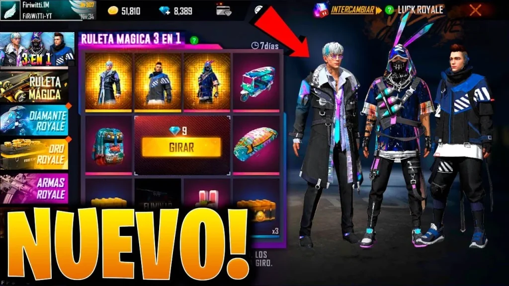 ¿nueva ruleta en free fire estos son los premios oficiales que están?