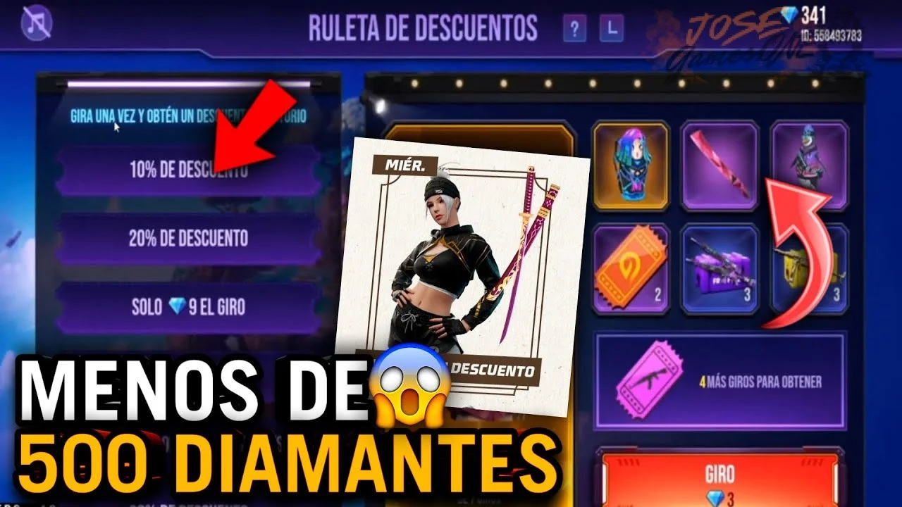 Paso 1 — Localizar el cupón de descuento en tu inventario de Free Fire
