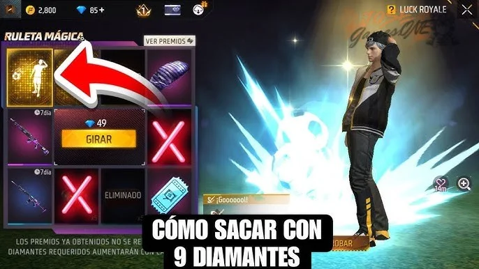 Probabilidad de caer en la casilla de diamantes según el tipo de ruleta