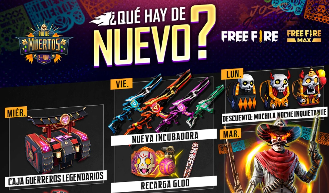 ¿Qué incluye la Agenda Semanal Free Fire Octubre 2026?