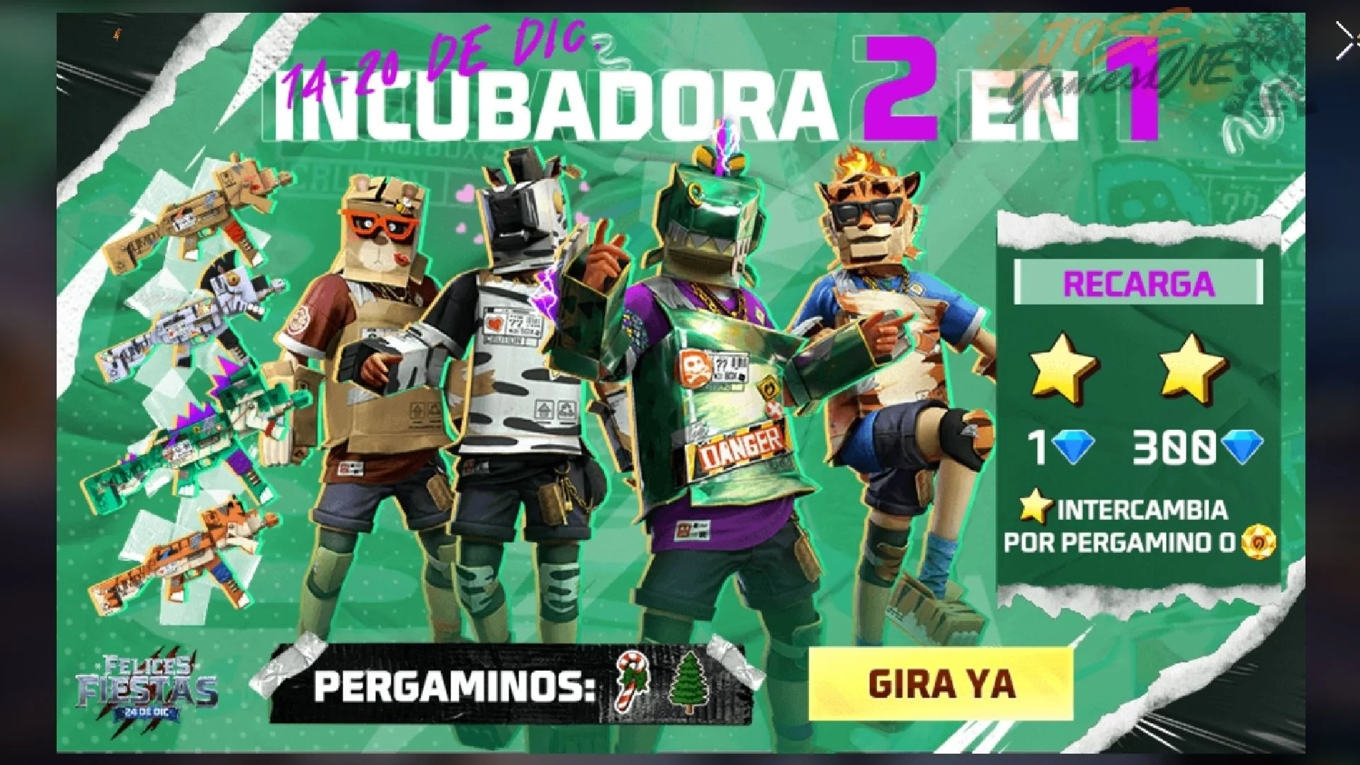 Qué recompensas hay en el evento de Free Fire esta semana