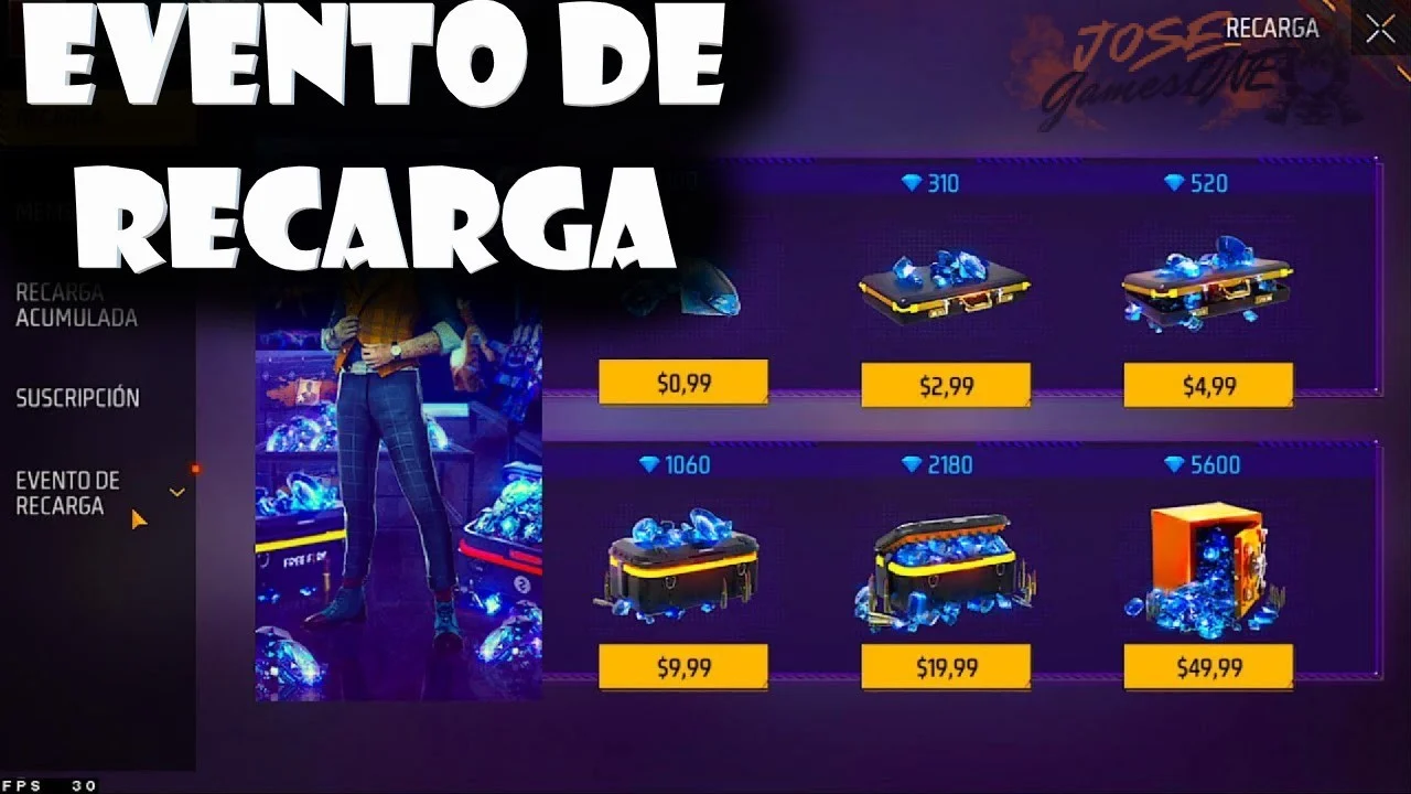 Resultado esperado y errores comunes al usar eventos de recarga en Free Fire