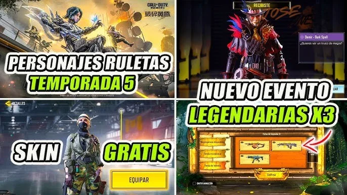 Ruleta de temporada con 6 skins legendarias disponibles actualmente