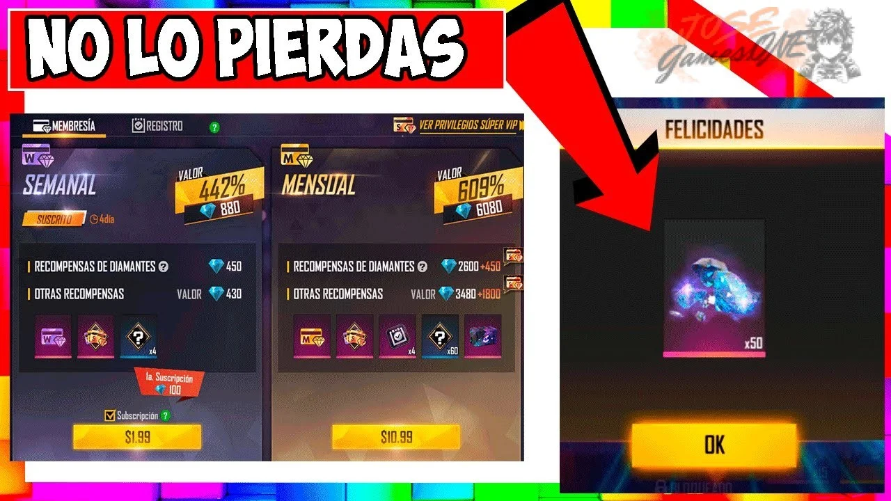 Tener membresía Free Fire activa (semanal o mensual)