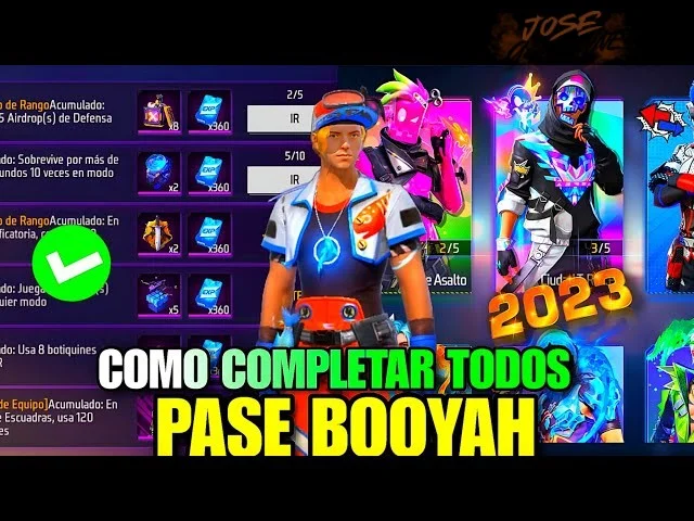 Uso eficiente del pase gratuito para completar desafíos del Pase Booyah